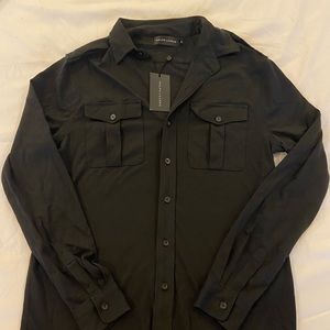RALPH LAUREN BNWT BLACK COTTON CARGO BUTTON UP TOP